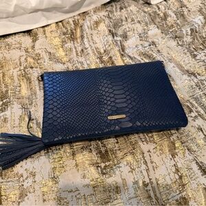 GiGi New York Python Embossed Leather Convertible Crossbody Clutch Bag